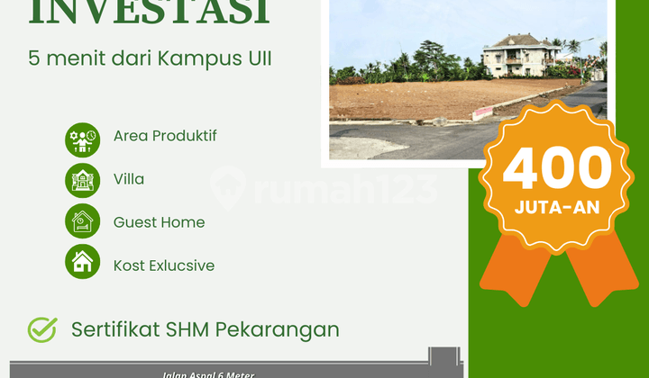 Promo Tanah Jogja, Bisa Cash Tempo Tanpa Bunga, Lahan Siap Bangun
