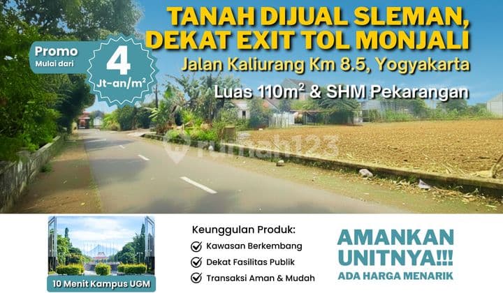 Tanah Dijual Sleman, Dekat Exit Tol Monjali