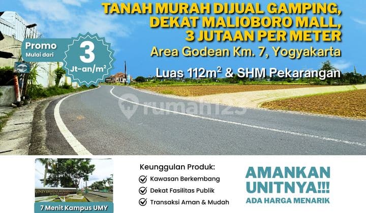 Tanah Dijual Gamping, Dekat Pintu Tol Jogja, Tepi Jalan Raya