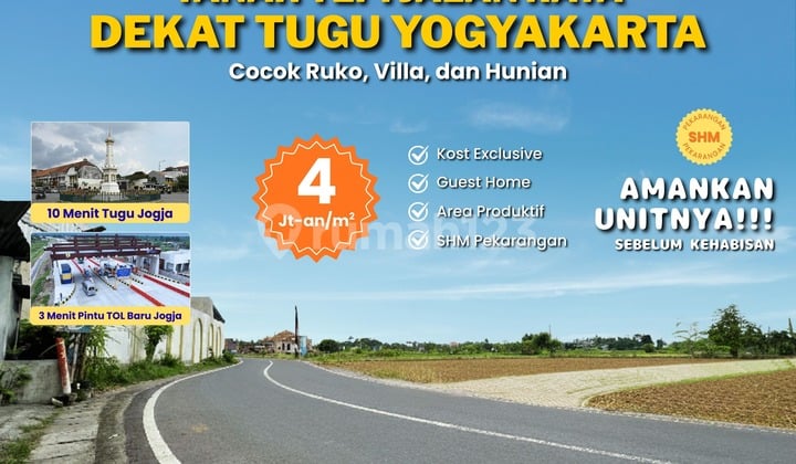 Tanah Dekat Jogja Kota, 10 Menit Malioboro, Sertifikat Hak Milik