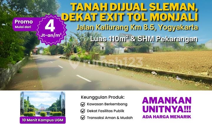 Tanah Dijual Sleman, Dekat Exit Tol Monjali