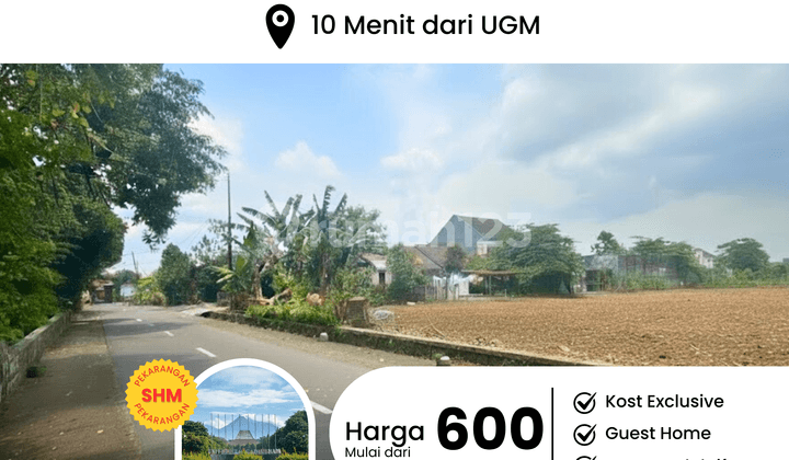 Tanah Investasi Yogyakarta, 5 Menit Hotel Hyatt, 10 Menit Kampus UGM,