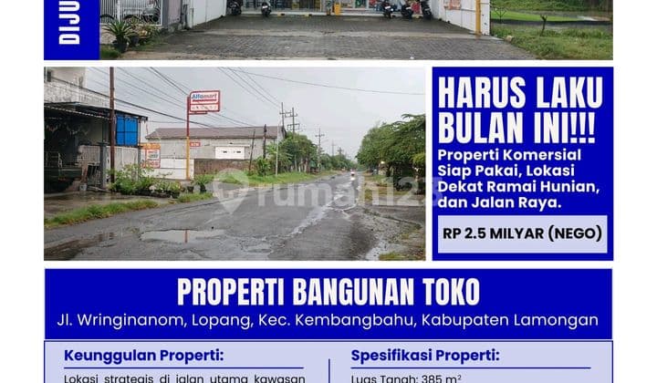 (Langsung Pemilik)Termurah Ruko Ruang Usaha dan Bisnis di Lamongan Langsung Pemilik SHM