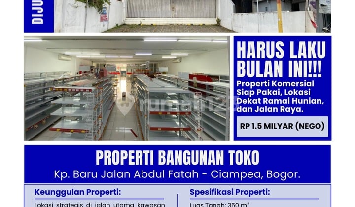 (Langsung Pemilik)Jual Cepat Ruko Ruang Usaha Murah dan Strategis di Bogor