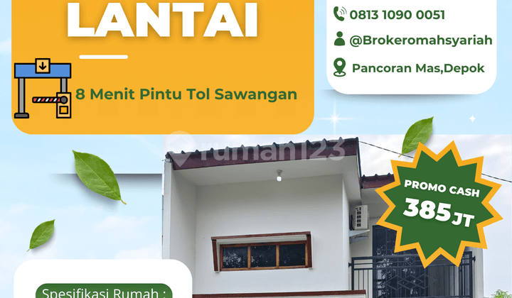 Rumah 2 Lantai Minimalis One Gate System di Pancoran Mas Depok