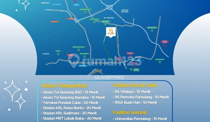 Cendana BSD Rumah Strategis Dekat Tol & Stasiun Kereta! Harga Mulai 1M - Free PPN 100%