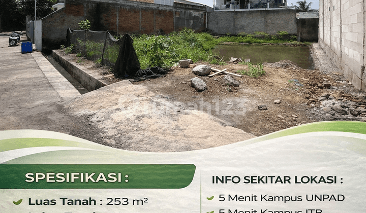 Tanah 253M² di Sayang Jatinangor Dekat Markas Brimob