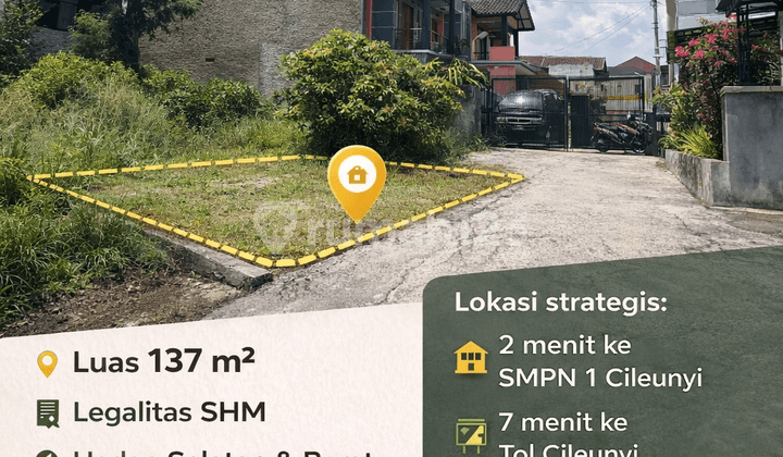 Quick Sale 137M² Corner Land in Kavling Haruman Cimekar 490 Jt