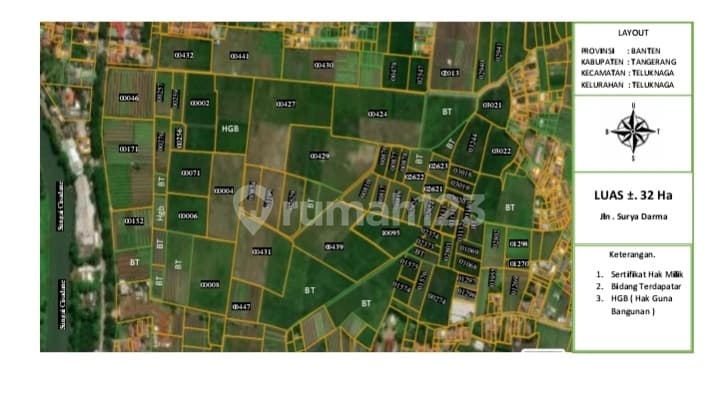 Dijual Cepat Tanah Jantung Kota Kecamatan Teluk Naga