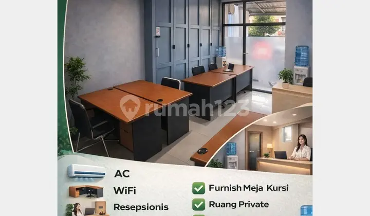 AC & WiFi Office Room Moh Toha Bandung Available Monthly