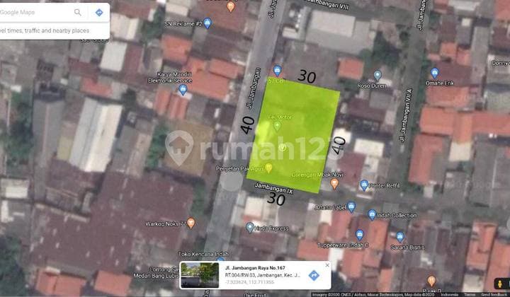Tanah Raya Jambangan Cocok Homestay, Kos-Kosan,Ruko (Bisa 9 Unit), Gym, Sekolah, Minimarket Lokasi Sangat Rame