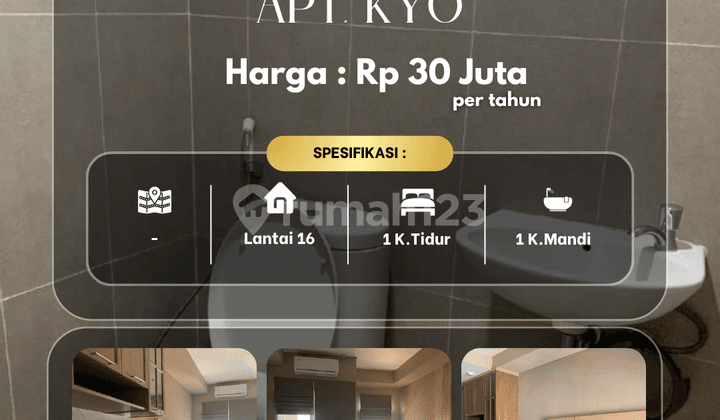 Kyo Apartment Near Ubaya Tenggilis, Studio Unit, 16th Floor