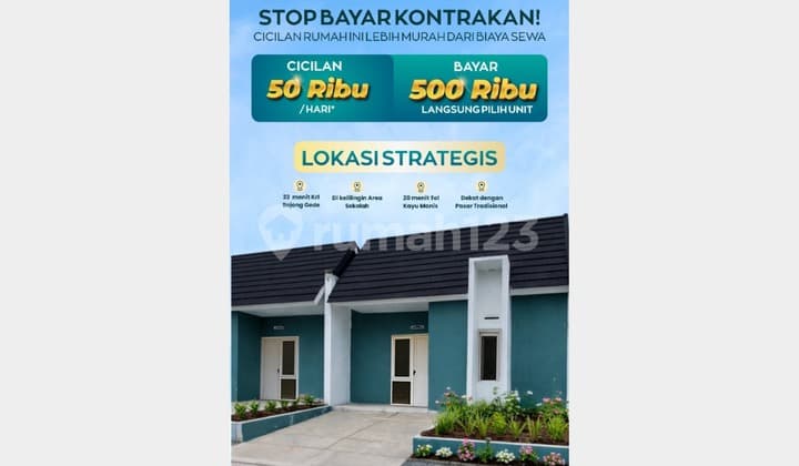 New Subsidized House, Commercial Quality in Kemang Bogor – Only 1 Hour from South Jakarta, 30 Minutes to Bojong Gede KRL Station. Down Payment Just 4 Million All In, Limited Units Left!