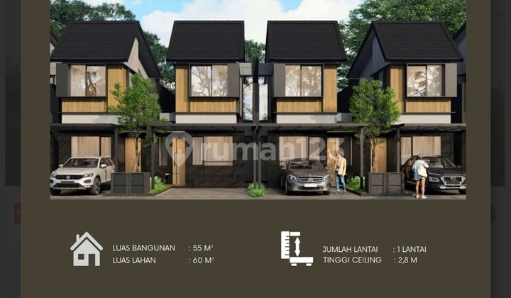 Rumah Baru Cluster Cemara Lokasi Strategis Dekat Tol di Sawangan Depok