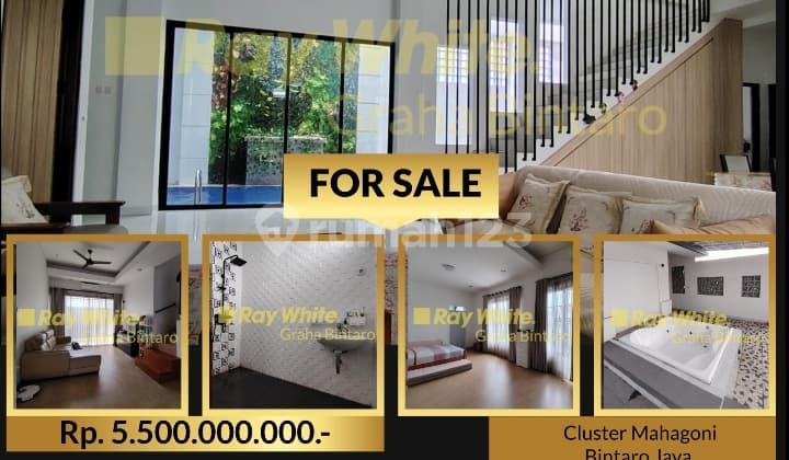 Rumah Lokasi Strategis, 3 Lantai, Exclusive di Bintaroberikut Swimming Pool & Jacuzzi di Roof Top Dijual Cepat Harga Murah