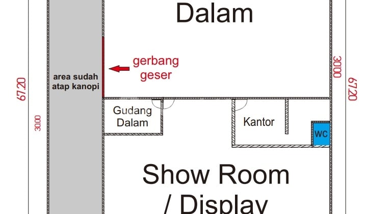 Jual Gudang/Ruang Usaha Majalaya, LT 1.686-Lb 700 Akses Kontainer