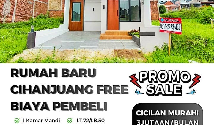 Cicilan 3Jutaan! Rumah Baru Komp Cihanjuang Free Biaya Pembeli
