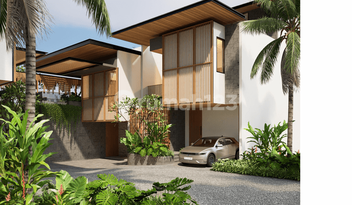 Modern Villa 2 Bedroom Freehold in Canggu, 3 Floors with Rooftop Rice Field View