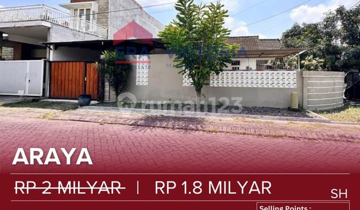 Rumah Hook Bagus Cluster Araya Jalan Lebar