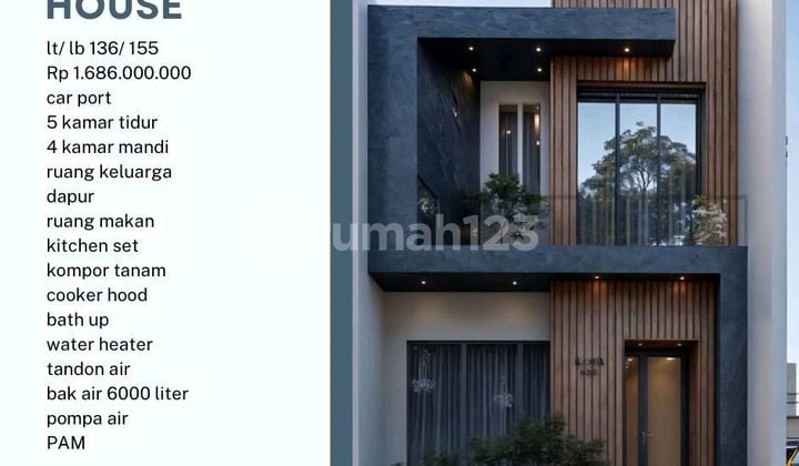 "Beverly House Type Helena: Hunian Modern Mewah di Walikota dengan 5 Kamar, Taman Dalam, dan Semua Fasilitas Siap Huni!"