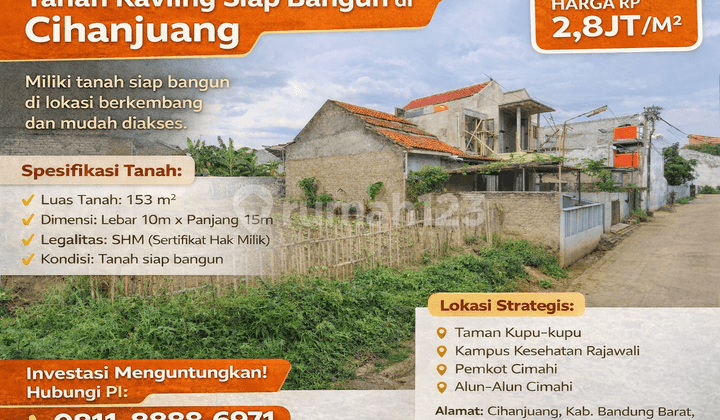 Tanah Potensial 153 M² Area Berkembang Cihanjuang - SHM