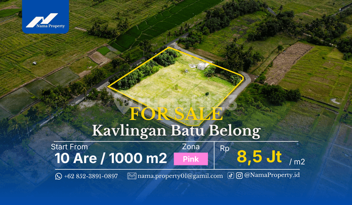 200 Meter ke Pantai Batu Belong Lahan Datar Kavlingan Kedungu