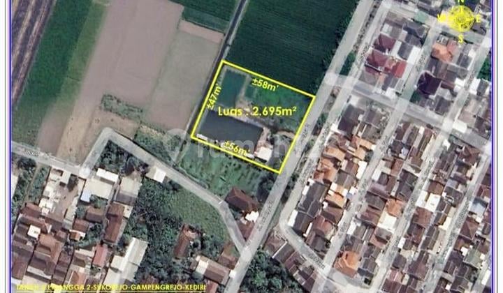 Dijual Cepat Tanah Strategis - Depan Perumahan Erlangga 20, Kediri