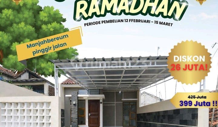 Turun Harga Rumah Pinggir Jalan Dekat Tol Cileunyi Bonus Kanopi dan Kitchen Set
