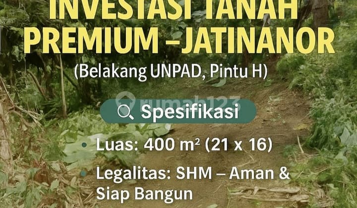 Dijual Tanah SHM 414 M2 Jatinangor, Siap Bangun & 400 Meter Unpad