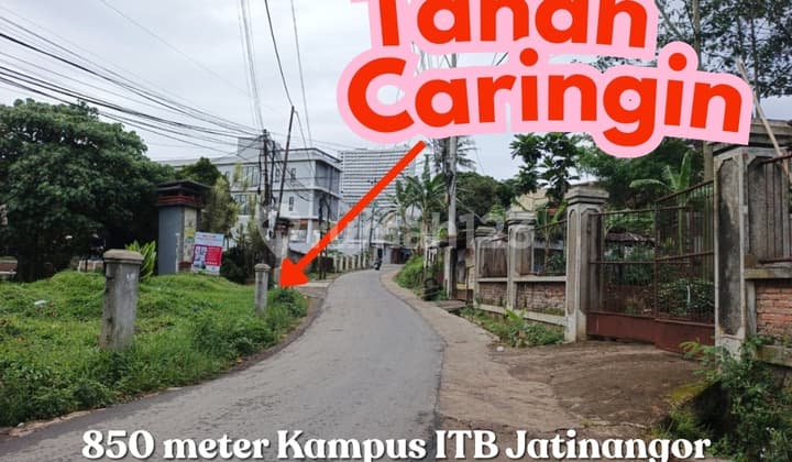3 Menit Kampus Itb - Tanah 130 M2 Pinggir Jl Caringin Jatinangor