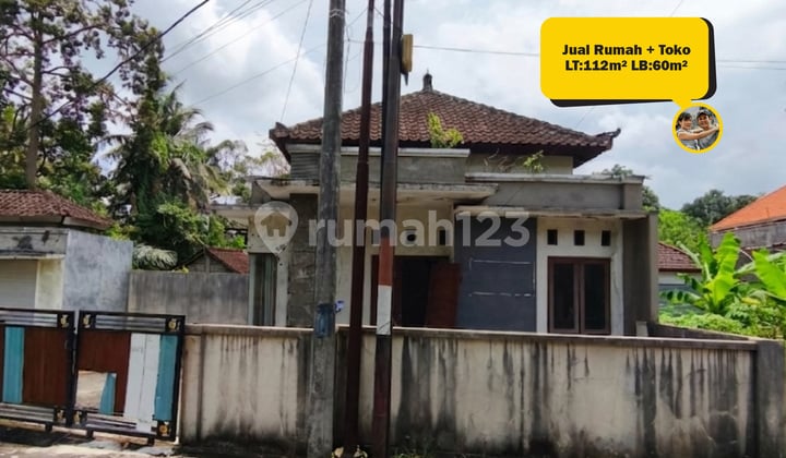 Jual Rumah Murah Bonus Toko di Kerambitan Tabanan - LT 112 M² LB 60 M², 2 Kamar, Akses Jalan Lebar SHM Bebas Banjir