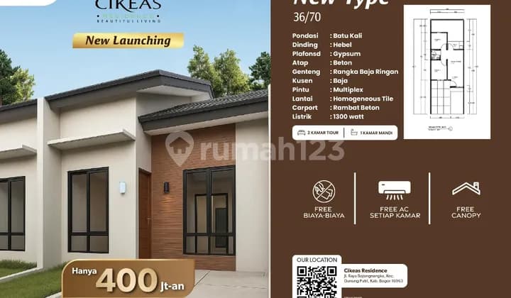 Rumah Siap Huni Minimalis Sudah SHM Cuma 3Jutaan! Dekat Akses Tol