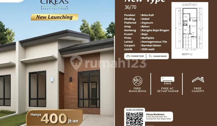 Siap Huni Rumah Modern 3Jutaan Tanah 70 Bebas Banjir!