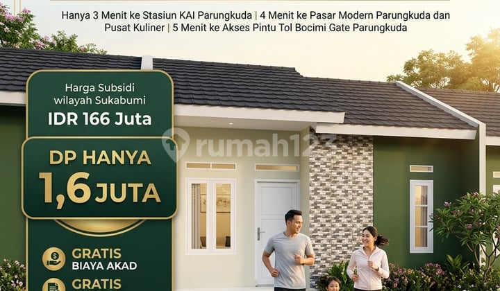 Hunian Subsidi Paling Strategis di Sukabumi - Hanya 5 Menit ke Akses Pintu Tol Bocimi