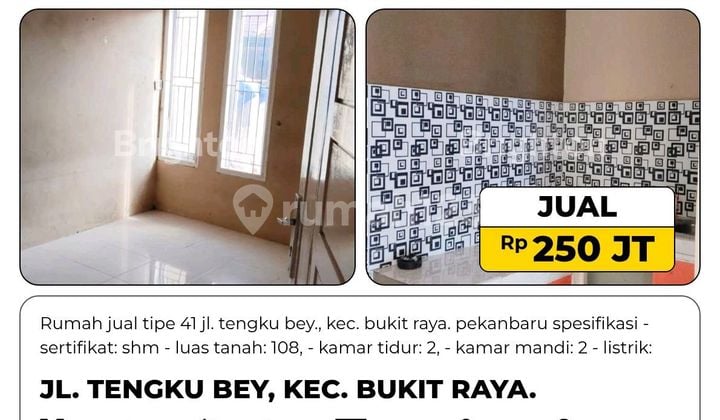 Rumah, 1 Lantai, SHM, di Pekanbaru Kota,