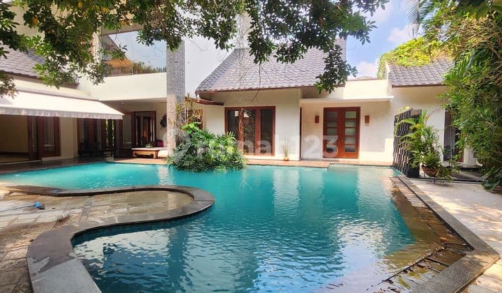 Luxury Tropical Resort-style House for Sale, Large Land, Strategic Location Near MRT, Cipete Cilandak Area, South Jakarta