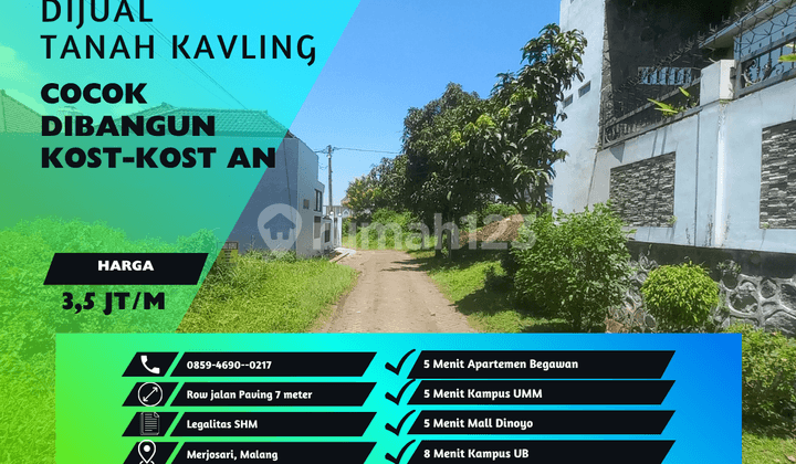 Sertifikat Kavling Perumahan 5 Menit Kampus Uin Malang Cocok Dibangun Kost