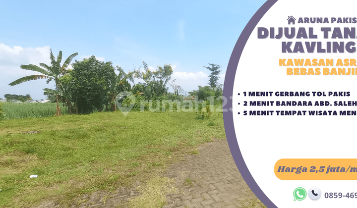 Untuk Dibangun Rumah 3 Menit Exit Tol Pakis Malang Tanah Dijual Akses Mobil Simpangan