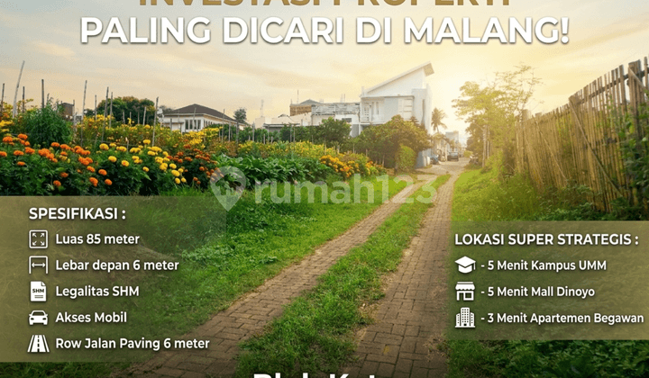 5 Menit Kampus Uin Malang Jual Kavling Cocok Bangun Kost Sertifikat