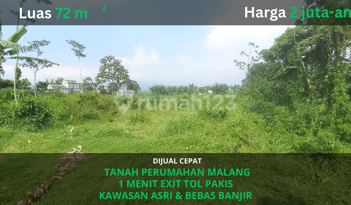 Tanah Dijual Sertifikat untuk Bangun Rumah 3 Menit Bandara Pakis Malang