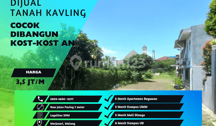 Cocok Dibangun Kos Kosan Tanah Kavling Perumahan Sertifikat 5 Menit Kampus Umm Malang