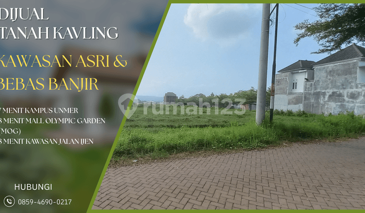 5 Minutes from Unmer Malang Campus, Land for Sale with SHM Split for House Construction.