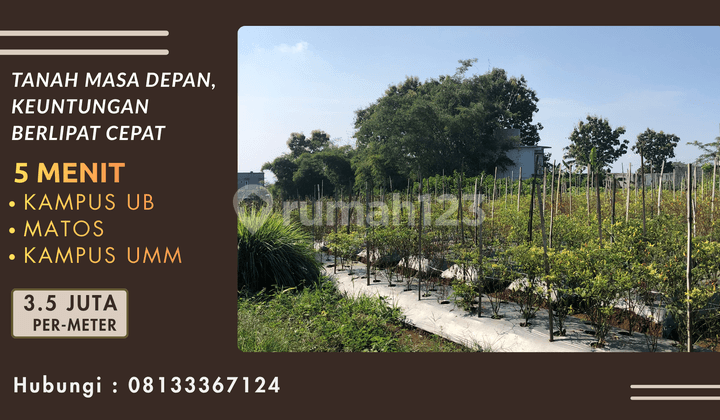 Selling Plot 5 Minutes to Unisma Malang Campus with Split Certificate