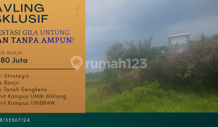 Jual Tanah 5 Menit Kampus Unisma Malang Sertifikat