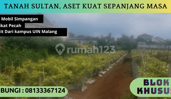 Tanah Dijual 5 Menit Kampus Ub Malang SHM Split