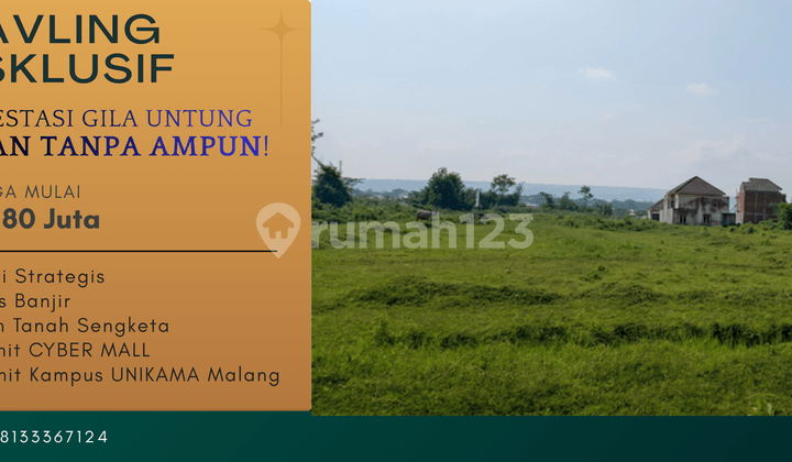 5 Menit Mall City Point Malang Jual Kavling SHM Pecah