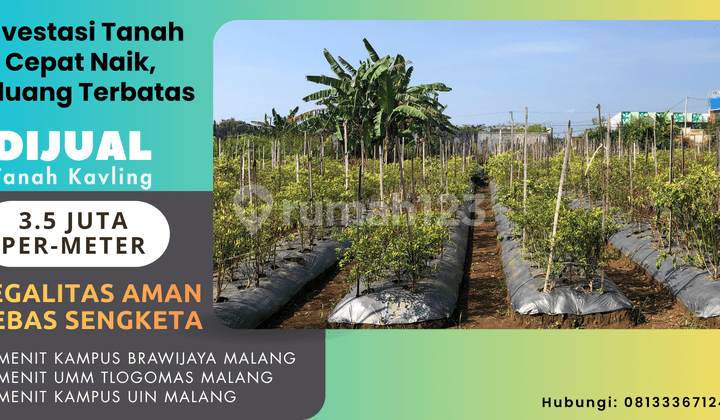 5 Menit Kampus Uin Malang Jual Kavling SHM Pecah