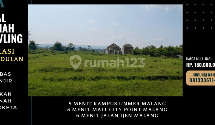Sertifikat 5 Menit Kampus Unmer Malang Tanah Kavling Dijual