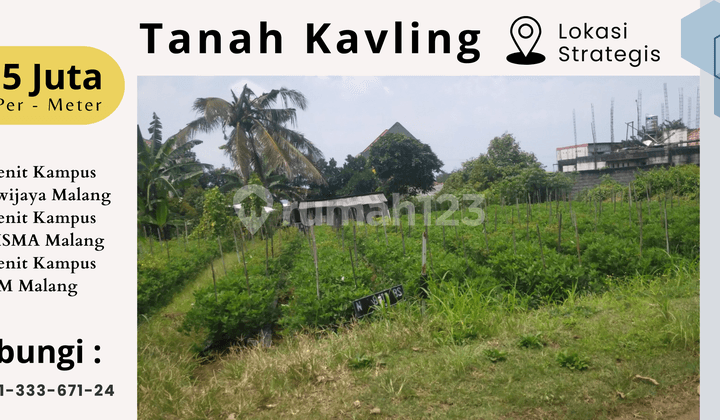 Translation: Land in Malang, Car Accessible, 5-Minute Detour to Unisma Malang Campus, Suitable for Building a Boarding House