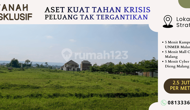 Sell Land 5 Minutes to Cyber Mall Dieng Malang, Freehold Title Ready